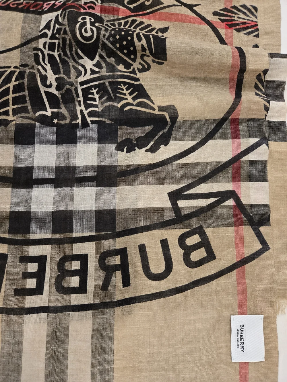 Burberry Wool Silk Check Scarf